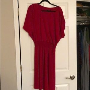 Red Dolman sleeve Tahari dress